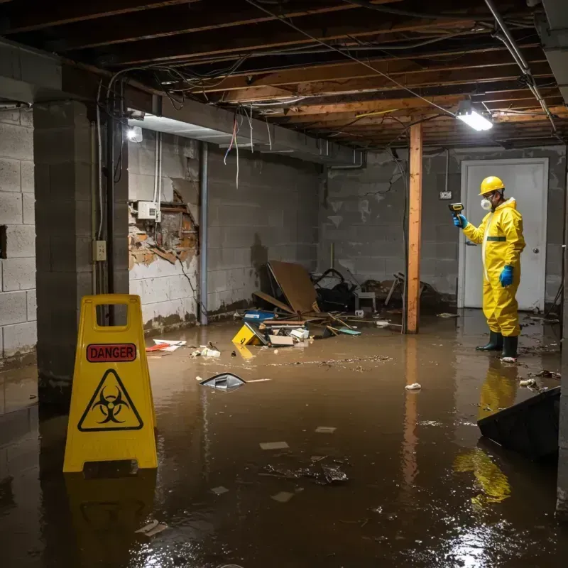 Flooded Basement Electrical Hazard in Summerfield, NC Property