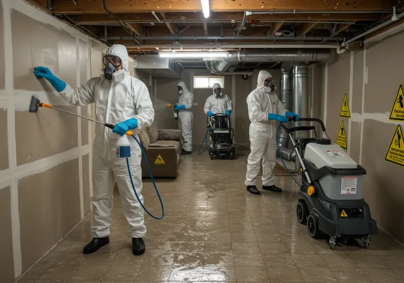 Basement Moisture Removal and Structural Drying process in Summerfield, NC